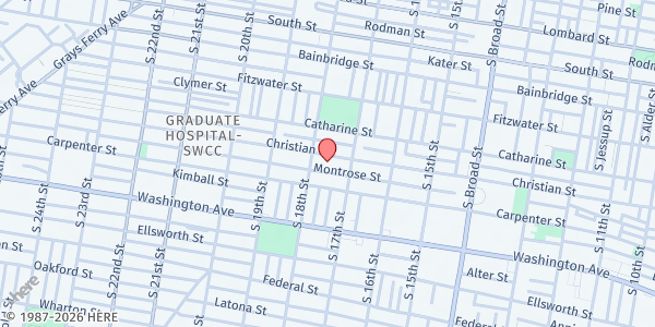 Map showing Christian St. YMCA at 1724 Christian St., Philadelphia, PA