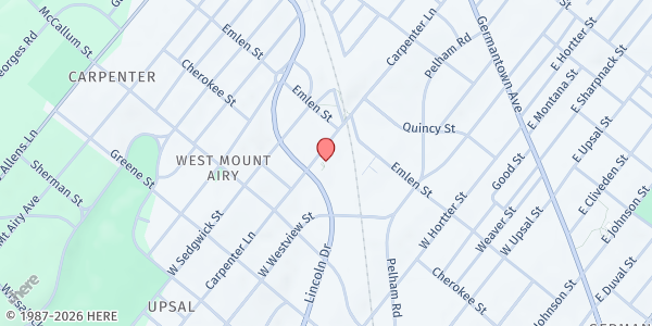 Map showing Church of the Annunciation BVM at 324 Carpenter Ln., Philadelphia, PA