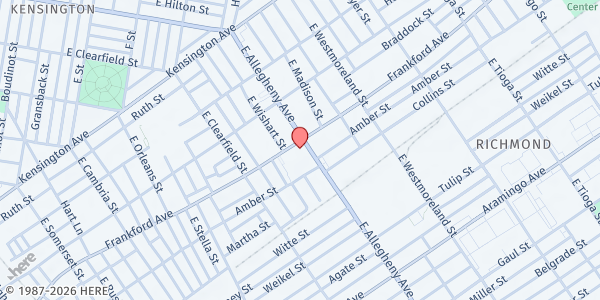 Map showing Cornerstone Community Church at 3167 Frankford Avenue, Philadelphia, PA