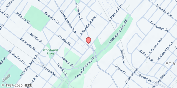 Map showing Cuddles-N-Care at 7707 Germantown Ave, Philadelphia, PA