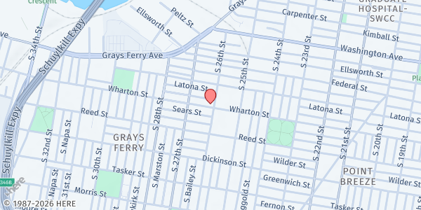 Map showing Designing Minds of the Future at 1268 South 26th St, Philadelphia, PA