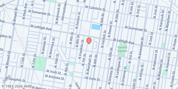 Map showing Dorado Village at 2642 Marshall St., Philadelphia, PA
