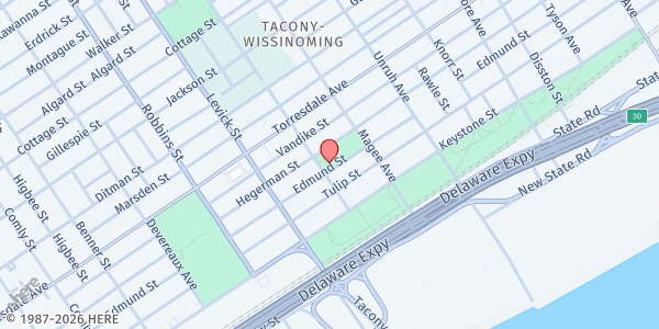 Map showing Dorsey Playground at 4800 Hellerman St, Philadelphia, PA