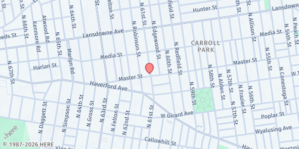 Map showing Early Stages Education Annex at 1400-1402 N. 61st Street, Philadelphia, PA