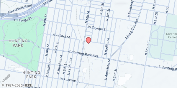 Map showing Esperanza Arts Center at 4261 North 5th Street, Philadelphia, PA