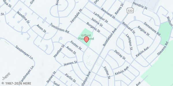Map showing Gifford Playground at 575 Tomlinson Rd., Philadelphia, PA
