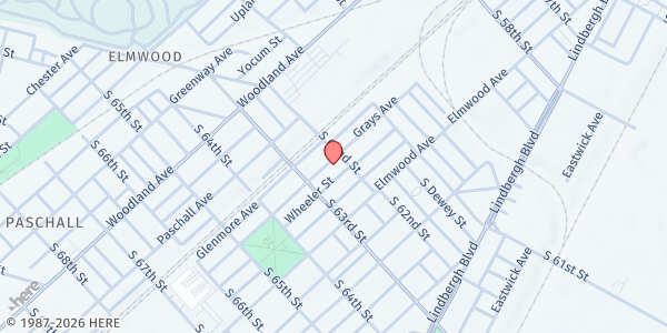 Map showing Gracefully Loved Feeding Ministry at 6208 Grays Ave., Philadelphia, PA