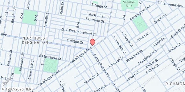 Map showing Greater Goods - Kensington at 3200 Kensington Ave, Philadelphia, PA