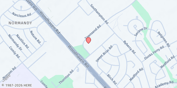 Map showing Health Redeemer Food Cupboard at 12265 Townsend Rd., Philadelphia, PA