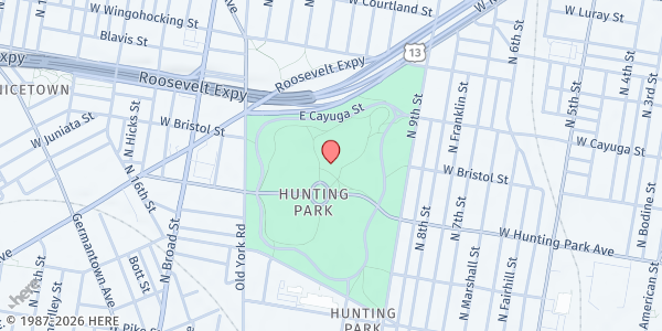 Map showing Hunting Park Legacy at 1101 W Hunting Park Ave, Philadelphia, PA