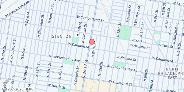 Map showing IDAAY Food Distribution Center at 2305 N Broad St, Philadelphia, PA