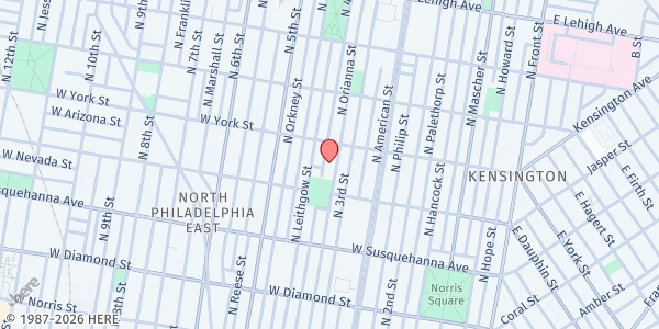 Map showing John Welsh School at 2331 N. 4th Street, Philadelphia, PA