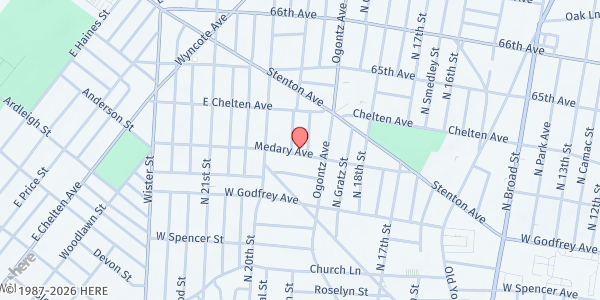 Map showing Johnson Childcare Center at 1935 Medary Ave., Philadelphia, PA