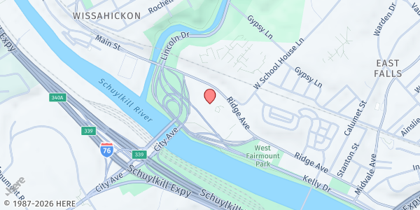 Map showing Legacy Youth Tennis - Philadelphia at 4842 Ridge Ave, Philadelphia, PA