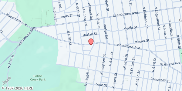 Map showing Little Peoples Village 2 at 6522 Haverford Ave., Philadelphia, PA