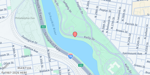 Map showing Lloyd Hall at 1 Boathouse Row, Philadelphia, PA