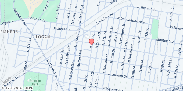 Map showing Logan Hope - Philadelphia Location at 4934 N. 13th St., Philadelphia, PA