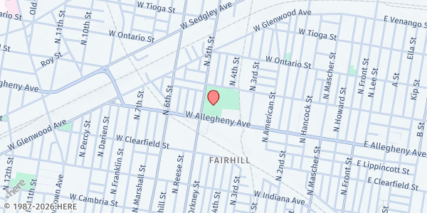 Map showing Mann Older Adult Center at 3201 N 5th St, Philadelphia, PA