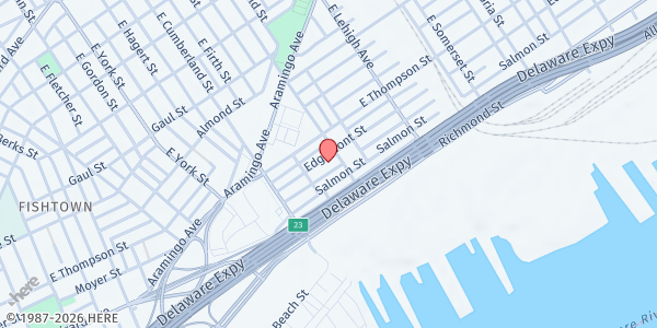 Map showing Maritime Academy Charter High School at 2700 E. Huntingdon St., Philadelphia, PA