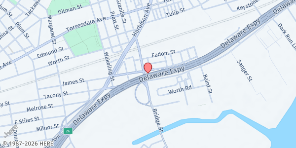 Map showing Maritime Academy Charter Middle School at 2275 Bridge Street, Philadelphia, PA