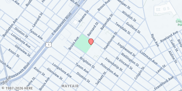 Map showing Mayfair School Playground at 2990 St.Vincent St., Philadelphia, PA
