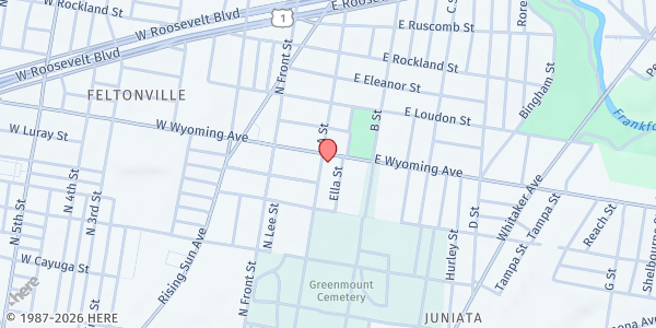 Map showing Mi Salud Wellness Center at 200 E. Wyoming Ave., Philadelphia, PA