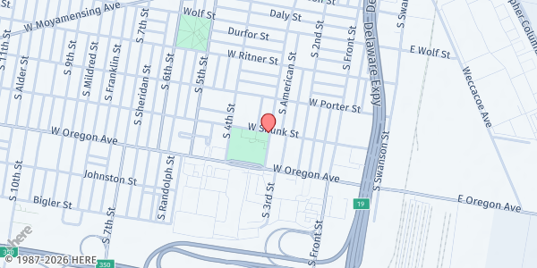 Map showing Murphy Recreation Center at 300 W Shunk St, Philadelphia, PA