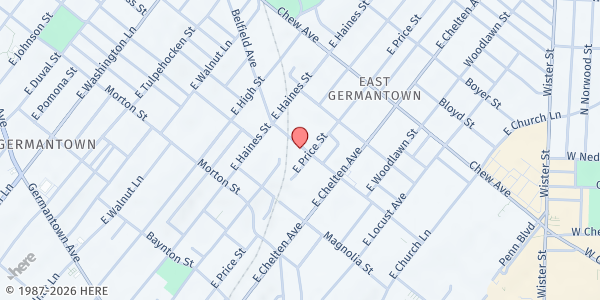 Map showing New Hope AME Zion Church at 5802 Musgrave St., Philadelphia, PA