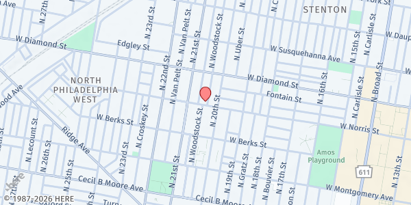 Map showing New Jerusalem Now at 2011 W Norris St, Philadelphia, PA