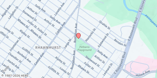 Map showing Northeast Older Adult Center at 8101 Bustleton Ave., Philadelphia, PA