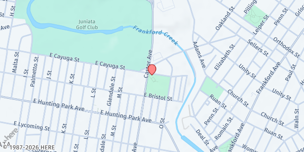 Map showing Piccoli Playground at 4359 Castor Ave., Philadelphia, PA