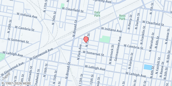 Map showing Play-LOT 1300 WILLIAM STREET (Summer Meal Site) at 1307 W. William St., Philadelphia, PA