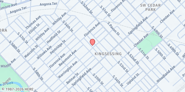 Map showing Playstreet 1100 S. Ruby St. at 1155 S. Ruby St., Philadelphia, PA