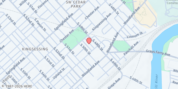 Map showing Playstreet 1200 S Greylock at 1236 S. Greylock St., Philadelphia, PA