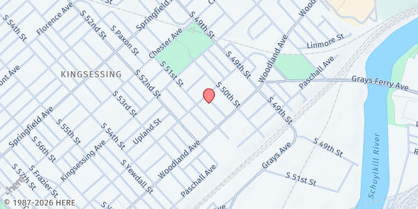 Map showing Playstreet 1300 Divinity St. at 1312 Divinity St., Philadelphia, PA