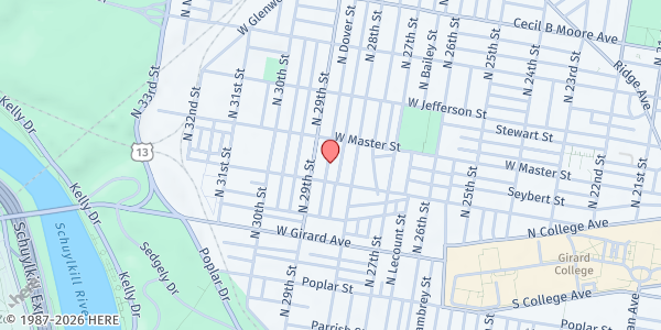 Map showing Playstreet 1300 N. Dover St. at 1323 N. Dover St., Philadelphia, PA