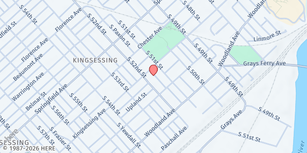 Map showing Playstreet 1300 S Paxon St at 1316 S Paxon St, Philadelphia, PA