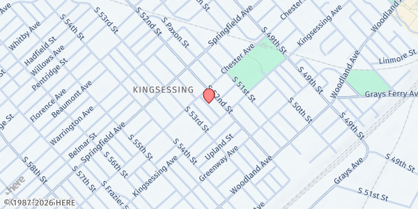 Map showing Playstreet 1300 S Wilton St. at 1319 W Wilton St., Philadelphia, PA