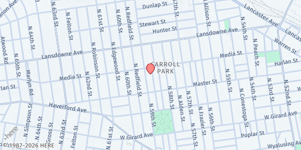 Map showing Playstreet 1400 N Hobart at 1448 N Hobart St, Philadelphia, PA