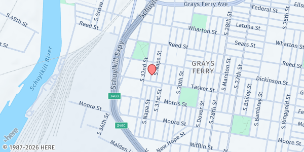 Map showing Playstreet 1500 S. Patton St. (Summer Meal Site) at 1539 S. Patton St., Philadelphia, PA