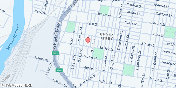 Map showing playstreet 1500 s. stanley st. at 1539 S Stanley St, Philadelphia, PA