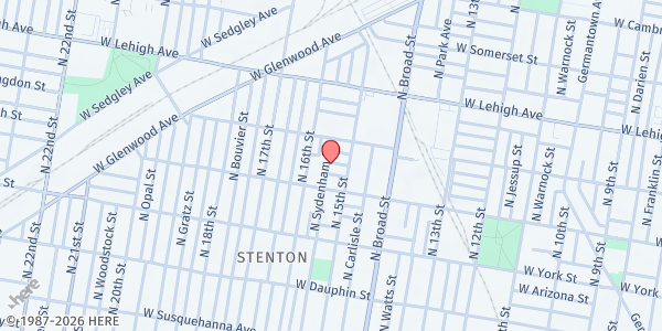 Map showing Playstreet 1500 W. Sergeant Street at 1522 W. Sergeant Street, Philadelphia, PA