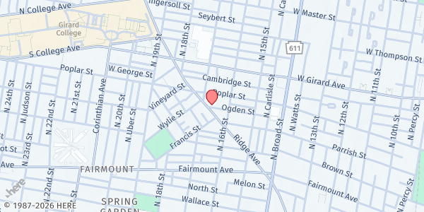 Map showing Playstreet 1600 Ogden St. at 1627 OGDEN STREET apt 201, Philadelphia, PA