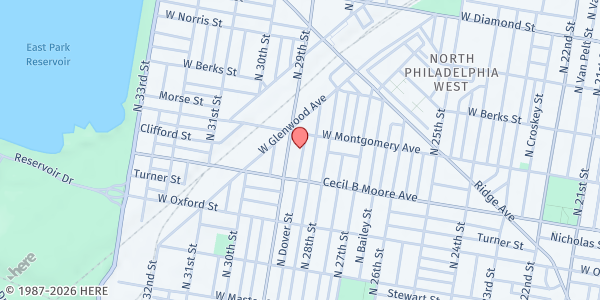 Map showing Playstreet 1700 N. Dover St. at 1746 N. Dover St., Philadelphia, PA