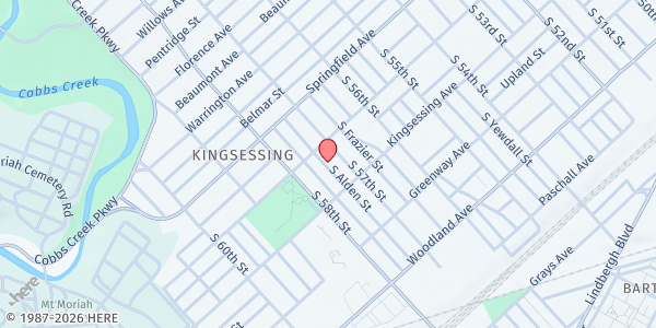 Map showing Playstreet 1900 A. Alden St at 1921 S. Alden St, Philadelphia, PA