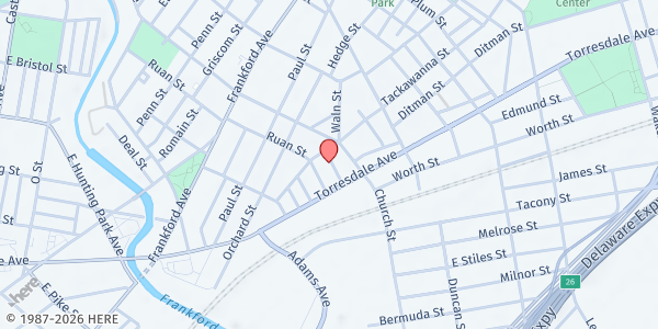 Map showing Playstreet 1900 Berkshire St. at 1912 Berkshire St., Philadelphia, PA