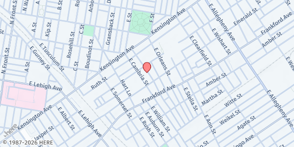 Map showing Playstreet 1900 E Monmouth St. at 1918 E Monmouth St., Philadelphia, PA