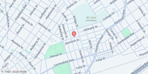 Map showing Playstreet 1900 Granite St. (Summer Meal Site) at 5114 Jackson St., Philadelphia, PA