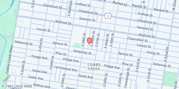 Map showing Playstreet 200 S. Cecil Street (Summer Meal Site) at 273 S. Cecil Street, Philadelphia, PA