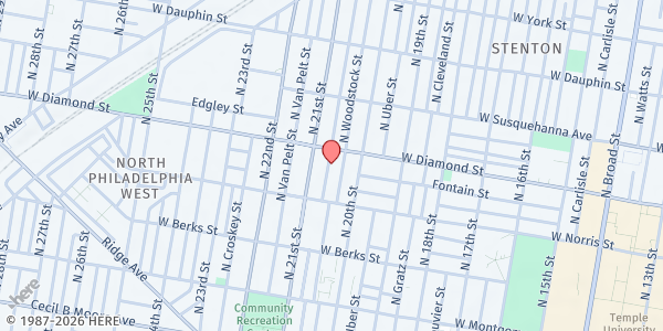Map showing Playstreet 2000 N. Lambert St. (Summer Meal Site) at 2039 N. Lambert St., Philadelphia, PA